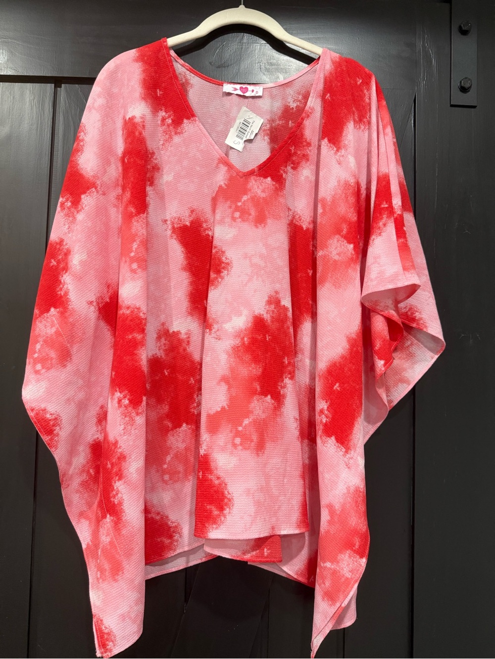 Buddy Love Pink & Red Tie-Dye V-Neck Tunic